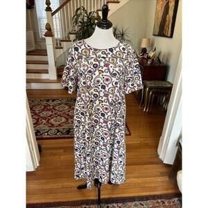 NEW Mata Traders Maxi Dress 100% Cotton Short Sleeve India Block Print Pockets